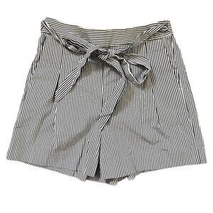 J. Crew Paperbag Striped Shorts | Black & White | Size 0